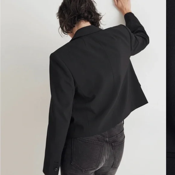 Madewell Cropped Tuxedo Blazer NWT - Picture 3 of 6
